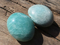 Polished Amazonite Palm Stones  x 12 From Ambositra, Madagascar - Toprock Gemstones and Minerals 