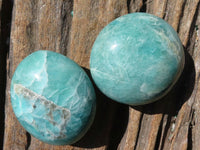 Polished Amazonite Palm Stones  x 12 From Ambositra, Madagascar - Toprock Gemstones and Minerals 