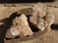 Natural Cascading Smokey Quartz Clusters x 2 From Luena, Congo