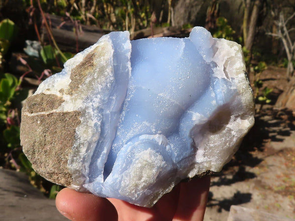 Natural Blue Lace Agate Geode Specimens x 6 From Nsanje, Malawi