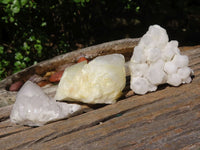 Natural White "Cathedral Window" Quartz Clusters  x 12 From Madagascar - Toprock Gemstones and Minerals 