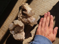 Natural Cascading Smokey Quartz Clusters x 2 From Luena, Congo