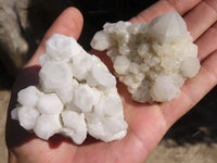 Natural White "Cathedral Window" Quartz Clusters  x 12 From Madagascar - Toprock Gemstones and Minerals 