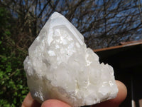 Natural White "Cathedral Window" Quartz Clusters  x 12 From Madagascar - Toprock Gemstones and Minerals 