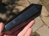 Polished Double Terminated Black Basalt Points  x 3 From Madagascar - TopRock