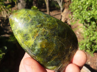 Polished  Green Opal Standing Free Form  x 6 From Antsirabe, Madagascar