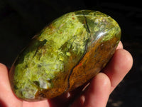 Polished  Green Opal Standing Free Form  x 6 From Antsirabe, Madagascar