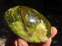 Polished  Green Opal Standing Free Form  x 6 From Antsirabe, Madagascar