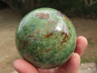 Polished Green Chrysoprase Spheres x 2 From Ambatondrazaka, Madagascar - TopRock