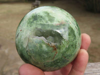 Polished Green Chrysoprase Spheres x 2 From Ambatondrazaka, Madagascar - TopRock