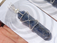 Polished Double Terminated Sodalite Crystals with Silver Wire Wrapped Pendant  - sold per piece - From South Africa - TopRock