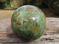 Polished Green Chrysoprase Spheres x 2 From Ambatondrazaka, Madagascar - TopRock