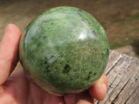 Polished Green Chrysoprase Spheres x 2 From Ambatondrazaka, Madagascar - TopRock