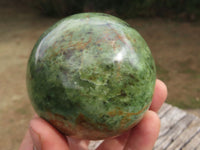 Polished Green Chrysoprase Spheres x 2 From Ambatondrazaka, Madagascar - TopRock