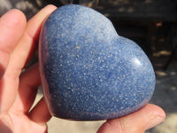 Polished Blue Lazulite Hearts  x 12 From Madagascar