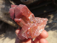 Natural Red Hematoid Quartz Crystals x 12 From Karoi, Zimbabwe