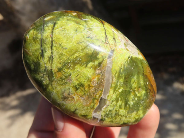 Polished Green Opal Standing Free Forms  x 6 From Antsirabe, Madagascar