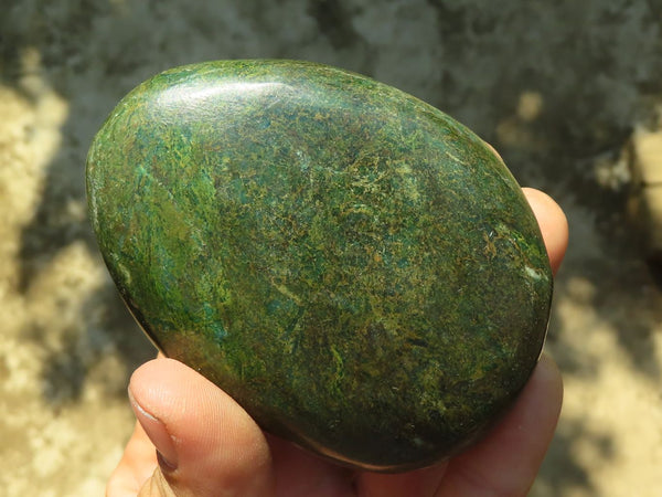 Polished Green Verdite Free Forms  x 3 From Zimbabwe - Toprock Gemstones and Minerals 