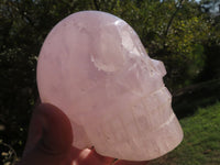 Polished Gemmy Pink Rose Quartz Skull Carvings  x 3 From Madagascar - TopRock