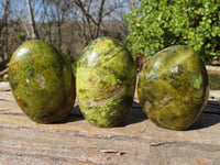 Polished Green Opal Standing Free Forms  x 6 From Antsirabe, Madagascar