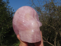 Polished Gemmy Pink Rose Quartz Skull Carvings  x 3 From Madagascar - TopRock