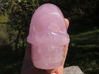 Polished Gemmy Pink Rose Quartz Skull Carvings  x 3 From Madagascar - TopRock