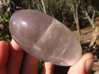 Polished Large Clear Rock Crystal Galet / Palm Stones x 6 From Madagascar