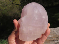 Polished Gemmy Pink Rose Quartz Skull Carvings  x 3 From Madagascar - TopRock