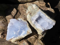 Natural Blue Lace Agate Geode Specimens  x 6 From Nsanje, Malawi