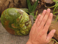 Polished Extra Large Green Opal Standing Free Form  x 1 From Madagascar - TopRock