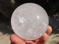 Polished Clear Quartz Crystal Balls x 4 From Zambia