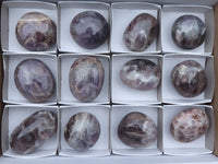 Polished Large Amethyst Palm Stones  x 12 From Madagascar - TopRock