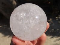 Polished Clear Quartz Crystal Balls x 4 From Zambia