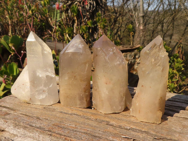 Polished Large Smokey Quartz Crystals x 4 From Angola