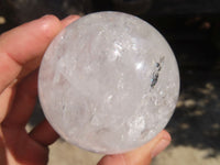 Polished Clear Quartz Crystal Balls x 4 From Zambia