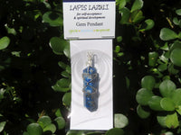 Polished Double Terminated Lapis Lazuli Crystals with Silver Wire Wrapped Pendant  - sold per piece - From South Africa - TopRock