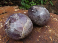 Polished Large Amethyst Palm Stones  x 12 From Madagascar - TopRock