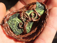 Polished  Copper Wire Wrapped Leopard Stone Eagle Pendants  x 6 From Zimbabwe