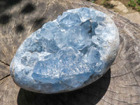 Polished Blue Celestite Eggs With Crystalline Centres  x 2 From Sakoany, Madagascar - TopRock