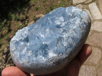 Polished Blue Celestite Eggs With Crystalline Centres  x 2 From Sakoany, Madagascar - TopRock