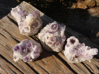 Natural Sugar Amethyst Clusters  x 4 From Solwezi, Zambia