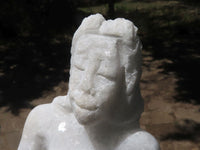 Polished Sparkling White Marble Mermaid Carving  x 1 From Zimbabwe - TopRock