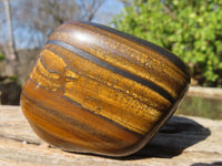 Polished Golden Tigers Eye Free Forms x 3 From Prieska, Northern Cape