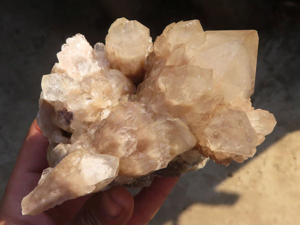 Natural Cascading Smokey Quartz Clusters x 2 From Luena, Congo