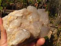 Natural Cascading Smokey Quartz Clusters x 2 From Luena, Congo