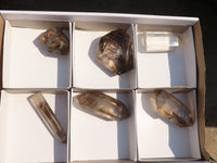 Polished Mixed Smokey Quartz Points x 6 From Madagascar