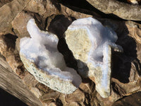 Natural Blue Lace Agate Geode Specimens  x 6 From Nsanje, Malawi - Toprock Gemstones and Minerals 