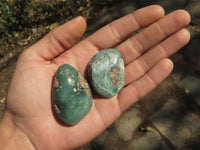 Polished Green Mtorolite Free Form Palm Stones  x 20 From Zimbabwe - TopRock