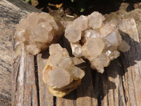 Natural Cascading White Phantom Smokey Quartz Clusters  x 3 From Luena, Congo - Toprock Gemstones and Minerals 