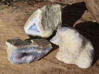 Natural Blue Lace Agate Geode Specimens  x 6 From Nsanje, Malawi - Toprock Gemstones and Minerals 